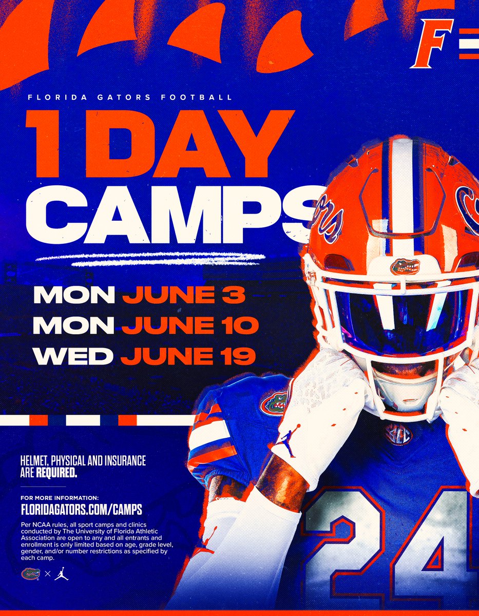 Camp with the Gators! 🐊 Register today for our 1 Day Camps! 🔗: floridagators.com/sports/2024/2/… #GoGators | #UFuture