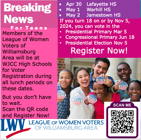 Every day is Voter Registration Day. Especially with so many groups attempting to suppress what you have to say about sexuality, reproduction, accessibility, incarceration, education, and more. To weigh in, you’ve got to register. @VOTE411 @UpVoteVA @RevUpVA @nolefturnsinc @LWV