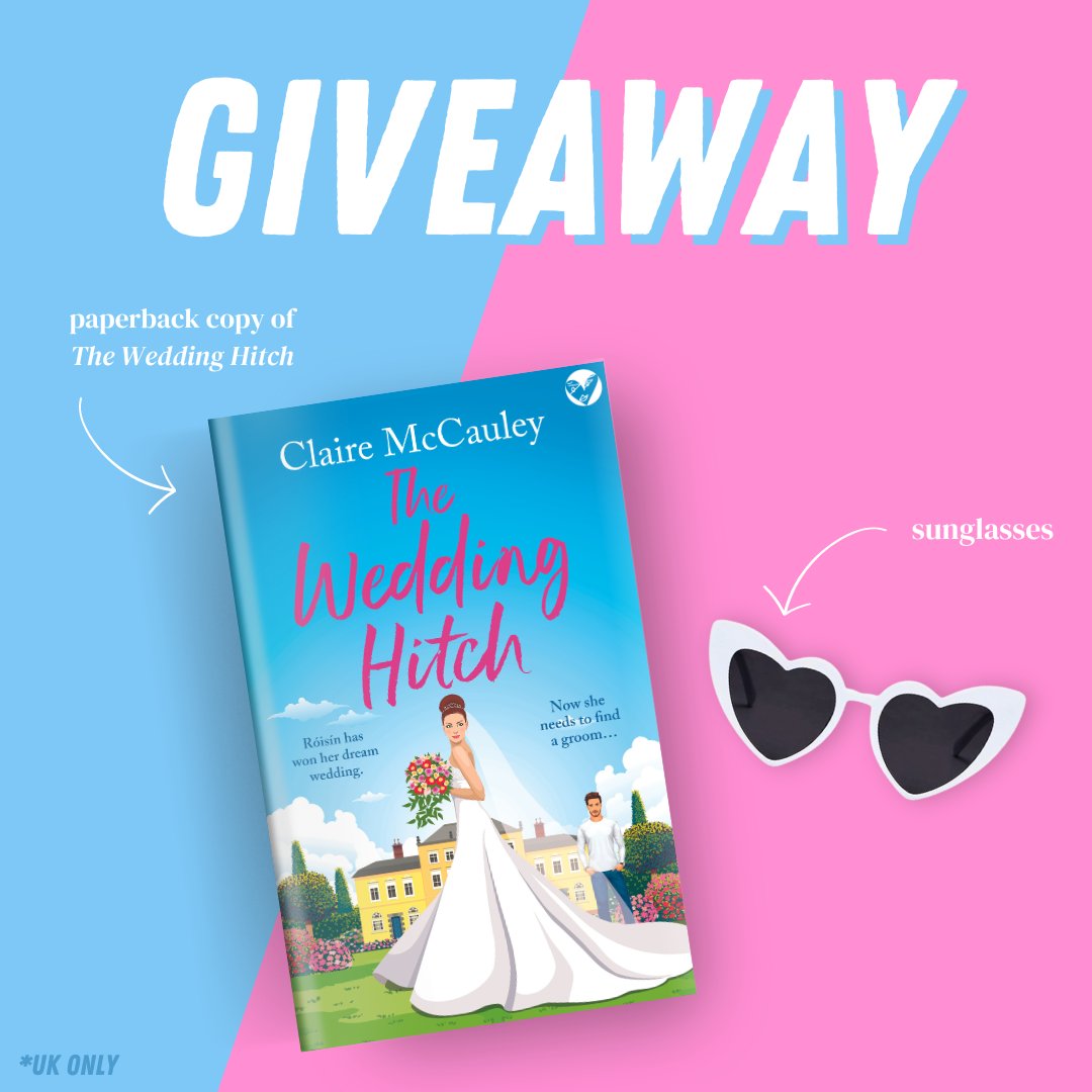 💕GIVEAWAY!💕 For your chance to win: a paperback copy of The Wedding Hitch by Claire McCauley and a pair of fun sunglasses: 1. Follow this page 2. Comment your dream wedding venue: A) A vineyard B) A historic mansion C) A village pub Closes: 10.00 a.m. BST on Tuesday 7th Ma