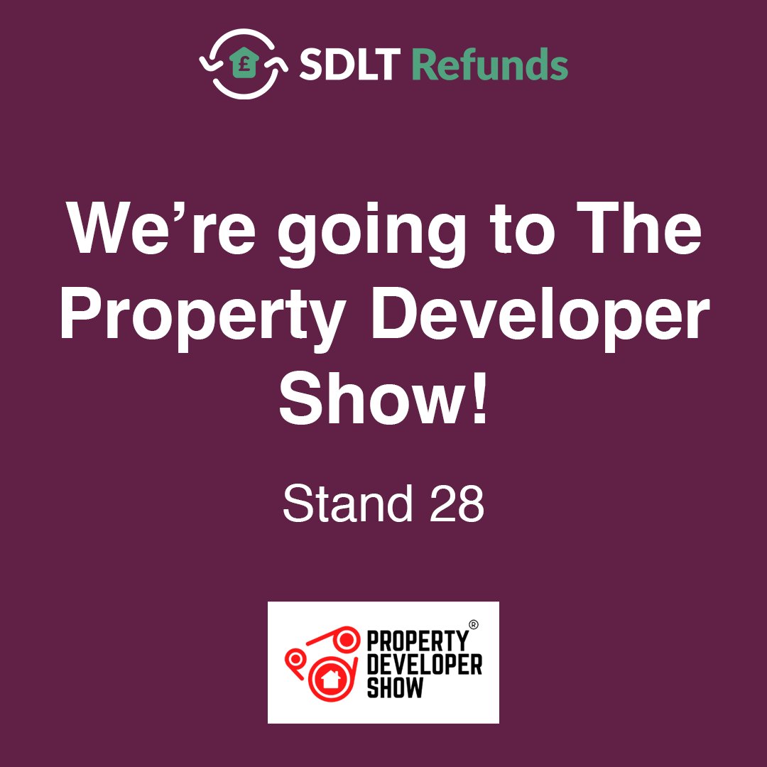 Tomorrow we'll be at the Property Developer Show to share how you can save on stamp duty land tax! We offer pre-transaction advice, but we can also reclaim overpaid SDLT from HMRC. Get your free tickets: propertydevelopershow.co.uk #propertydeveloper #propertyinvestor #landlord