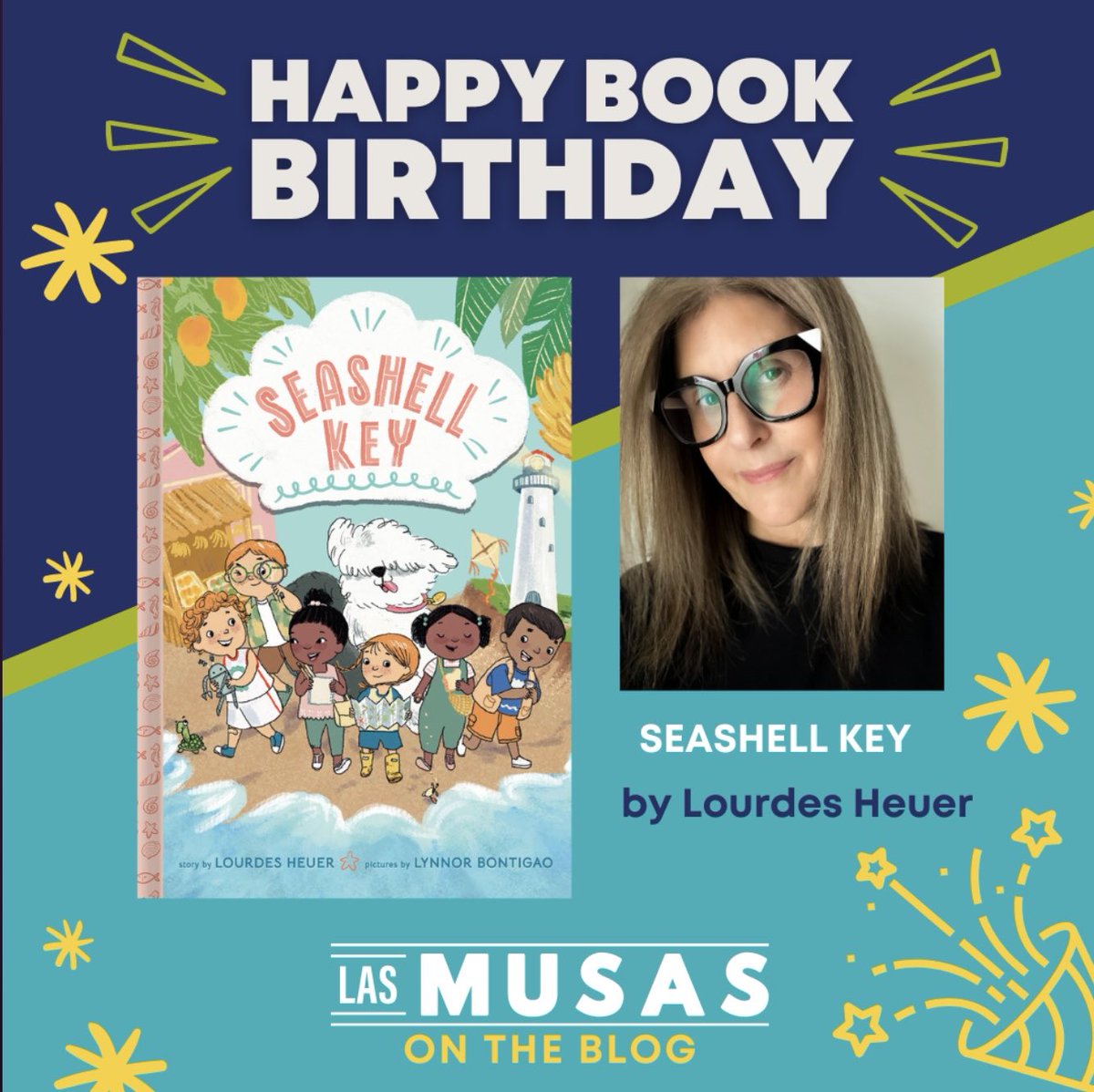 🥳 Please join us in wishing a happy book birthday to SEASHELL KEY by Musa Lourdes Heuer and illustrator Lynnor Bontigao!! 🎉 Congratulations, @LourdesHeuer!! #writingcommunity #kidlit #LasMusasBooks