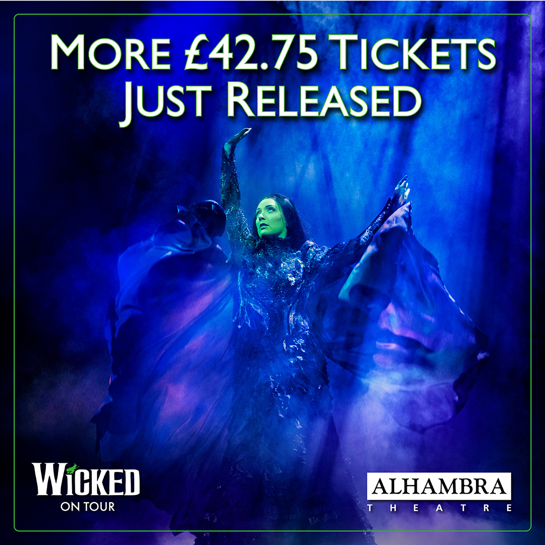 More £42.75 tickets just released for Wednesday matinees, catch this award-winning musical before it flies off. #WickedOnTour playing at the #alhambratheatrebradford until 19 May orlo.uk/nqjJ9 @WickedUK 💚