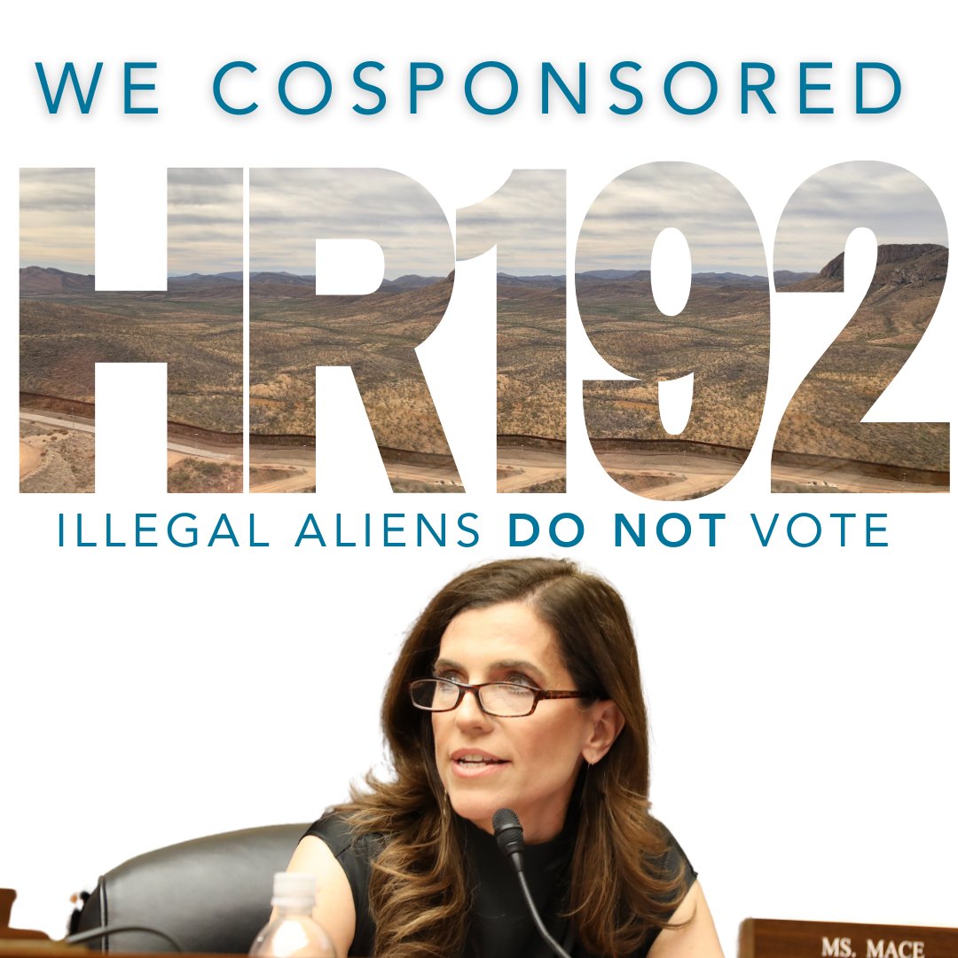 My colleagues on the Left aim to exploit the southern border crisis to keep the White House. We want to ban illegal aliens from voting nationwide, but Congress only oversees D.C. We've cosponsored H.R.192 to ensure only Americans vote in U.S. elections.