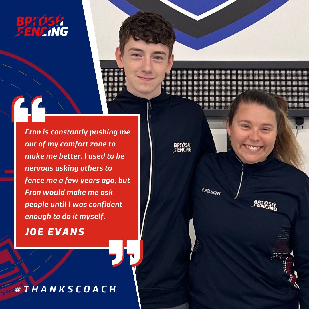 This #UKCoachingWeek, we’re celebrating the dedication and positive impact of fencing coaches in our community. 🤝

Today, Joe Evans says #ThanksCoach to Fran Whalley from Cardiff Academy of Fencing.

@_UKCoaching