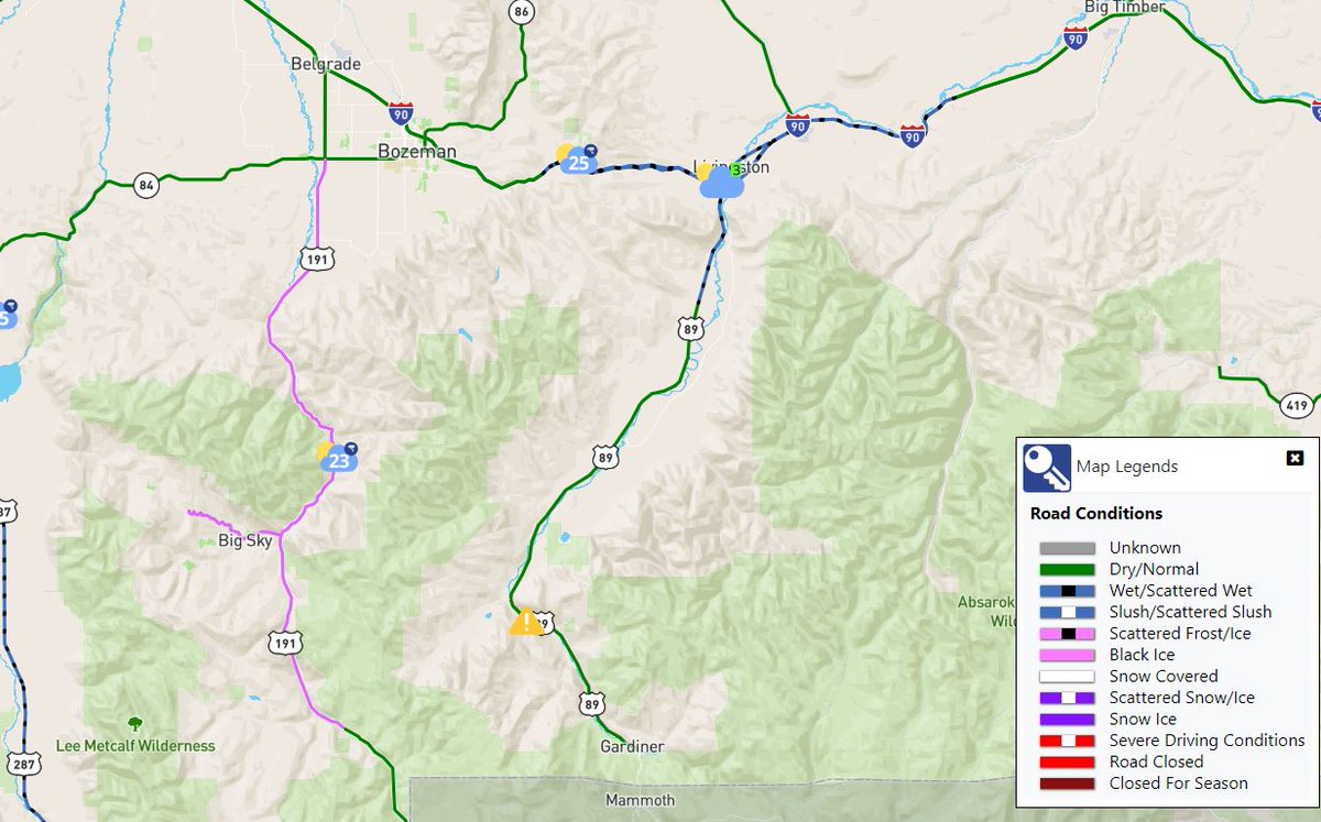 MDT Reports BLACK ICE on 191 this morning. #NBCMontana