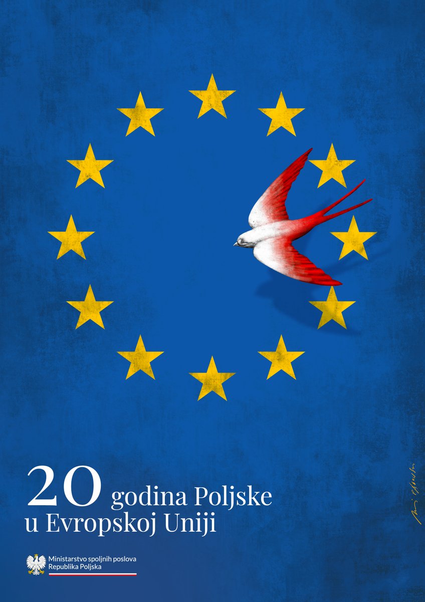 1. maja 2004. godine Poljska 🇵🇱 je postala deo Evropske unije. Zajedno sa Poljskom #EU porodici se pridružilo još 9 zemalja - Češka, Slovačka, Mađarska, Litvanija, Letonija, Estonija, Slovenija, Kipar i Malta. Ove godine obeležavamo 2️⃣0️⃣ godina našeg članstva. #20LATwUnii