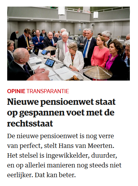 Bij #Wilders moest van alles wat op gespannen voet staat met de rechtsstaat meteen in de ijskast (onder druk van de NPO, NRC en andere hypocriete pers). 
Dat #Rutte4 met de nieuwe pensioenwet hetzelfde doet vinden we echter prima.