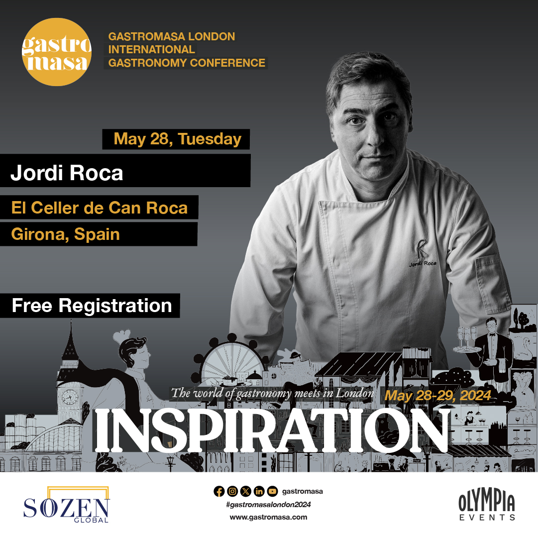 Awarded and Creative Pastry Chef Jordi Roca is coming to Gastromasa London!

Gastromasa will take place in London on 28-29 May 2024 at Olympia London with the theme of 'Inspiration'.

More information and free entrance, register the link: gastromasa.com/register