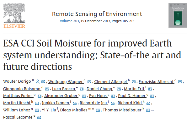 Our 2017 @esaclimate CCI Soil Moisture paper has passed the magical number of 1000 citations on #googlescholar. Many improvements since then but still alive and kickin' ! @CLIMERS_GEO @CAlbergel @lucabrocca @MatthiasForkel and many others. sciencedirect.com/science/articl…