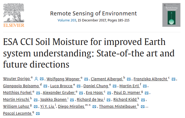 Wouter Dorigo (@wouterdorigo) on Twitter photo Our 2017 <a href="/esaclimate/">ESA Climate Office</a> CCI Soil Moisture paper has passed the magical number of 1000 citations on #googlescholar. Many improvements since then but still alive and kickin' !
<a href="/CLIMERS_GEO/">CLIMERS</a> <a href="/CAlbergel/">Clement Albergel</a> <a href="/lucabrocca/">luca</a> @MatthiasForkel and many others.
sciencedirect.com/science/articl… Our 2017 <a href="/esaclimate/">ESA Climate Office</a> CCI Soil Moisture paper has passed the magical number of 1000 citations on #googlescholar. Many improvements since then but still alive and kickin' !
<a href="/CLIMERS_GEO/">CLIMERS</a> <a href="/CAlbergel/">Clement Albergel</a> <a href="/lucabrocca/">luca</a> @MatthiasForkel and many others.
sciencedirect.com/science/articl…