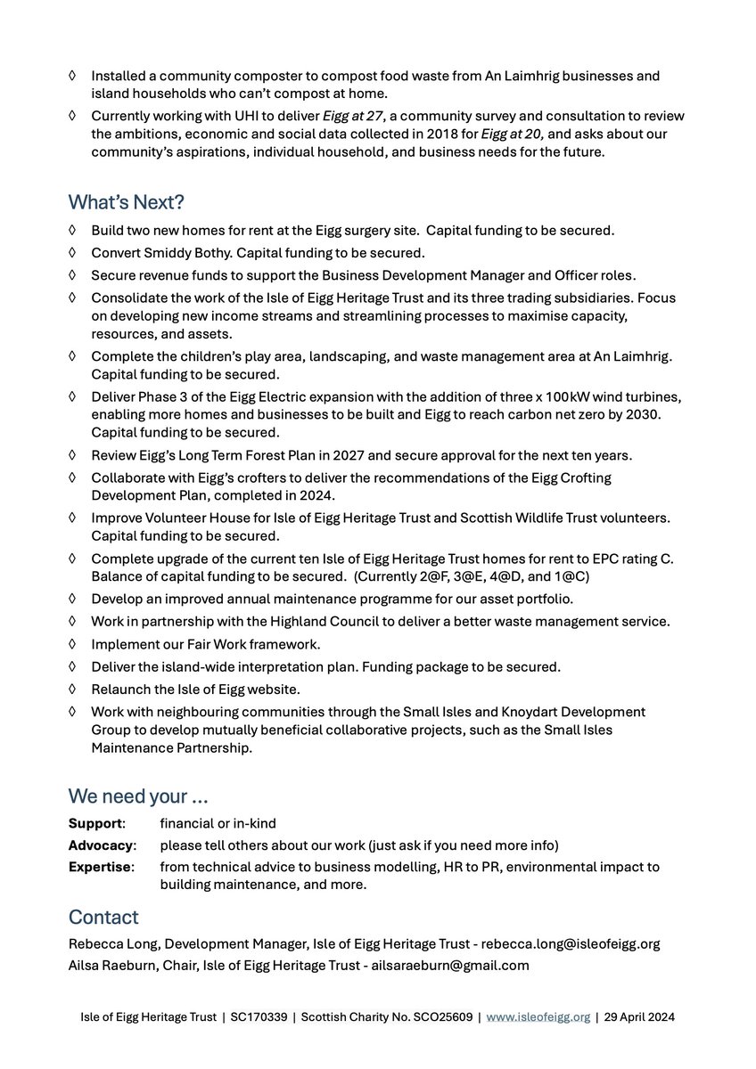 THANK YOU to everyone who came &amp; celebrated An Laimhrig's opening yesterday. Despite rain &amp; <a href="/CalMacFerries/">CalMac Ferries</a> putting on a replacement boat when the ferry broke down, guests were wowed by what our community of 115 have achieved over the last 5 years. Have a read &amp; see what you think