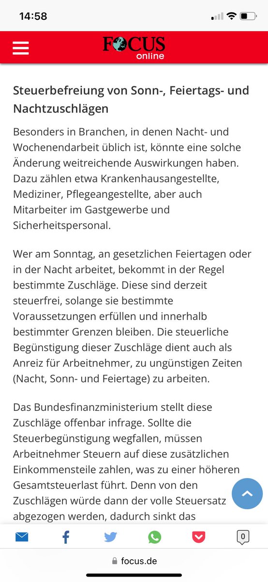 Fallen Steuerbefreiung von Sonn-, Feiertags-/Nachtzuschlägen
im Haushalt 2025, gibt es Schub der #Inflation.
Gastronomie, Pflege, Krankenhaus, usw. Und ist kein ‼️Wirtschaftsförderprogramm.
Sie alle wollen das natürlich dann vom Arbeitgeber ausgeglichen haben. #futschi @fdp