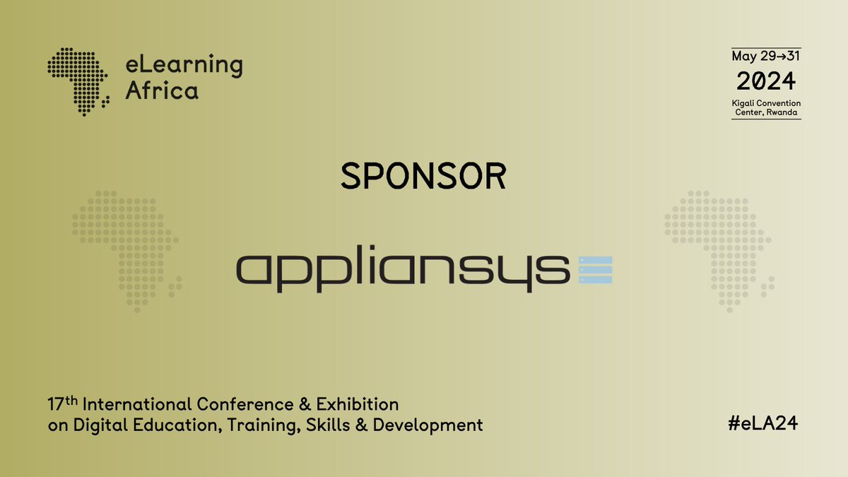 eLearning Africa is delighted to announce that ApplianSys is Sponsor for eLearning Africa 2024. Discover more here: appliansys.com Register now for the eLearning Africa 2024 Conference: elearning-africa.com/conference2024/ #eLA24