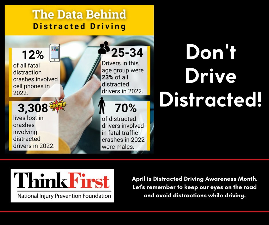 The more information you have, the better choices you can make. Bottom line: it's NEVER okay to drive distracted. #thinkfirst #nodistractions