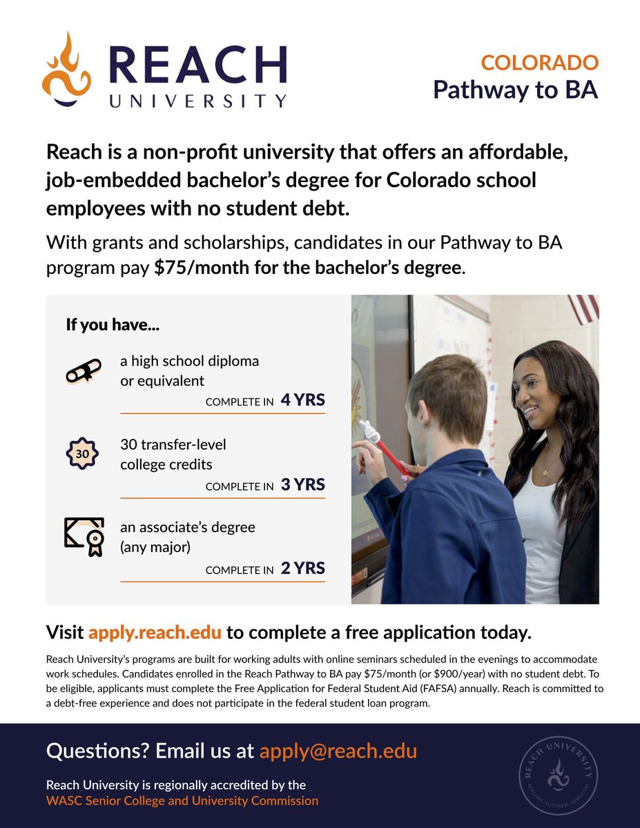 🎓 Exciting Opportunity Alert! 🌟 @ReachUniversity is accepting applications until May 15 for their job-embedded Bachelor’s degree pathway! ✨ Stay in your role, earn your degree remotely & level up your career. Apply now! 📚 #ReachUniversity #CareerBoost reach.edu