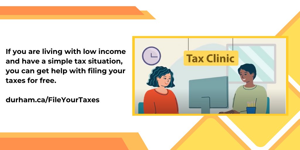 Free tax clinics are available across #DurhamRegion to help residents living with low or no income to file their taxes. For more information, visit durham.ca/FileYourTaxes.