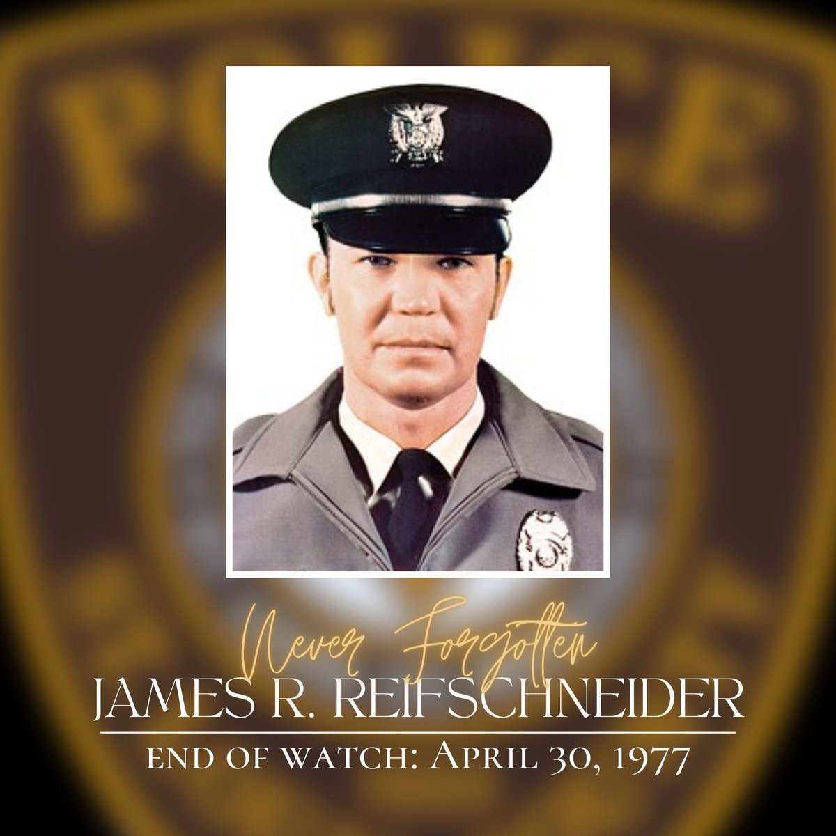Never Forgotten. Today, we honor the memory of Officer James R. Reifschneider, who died in the line of duty on April 30, 1977. He will never be forgotten. stlouiscountypolice.com/who-we-are/nev…