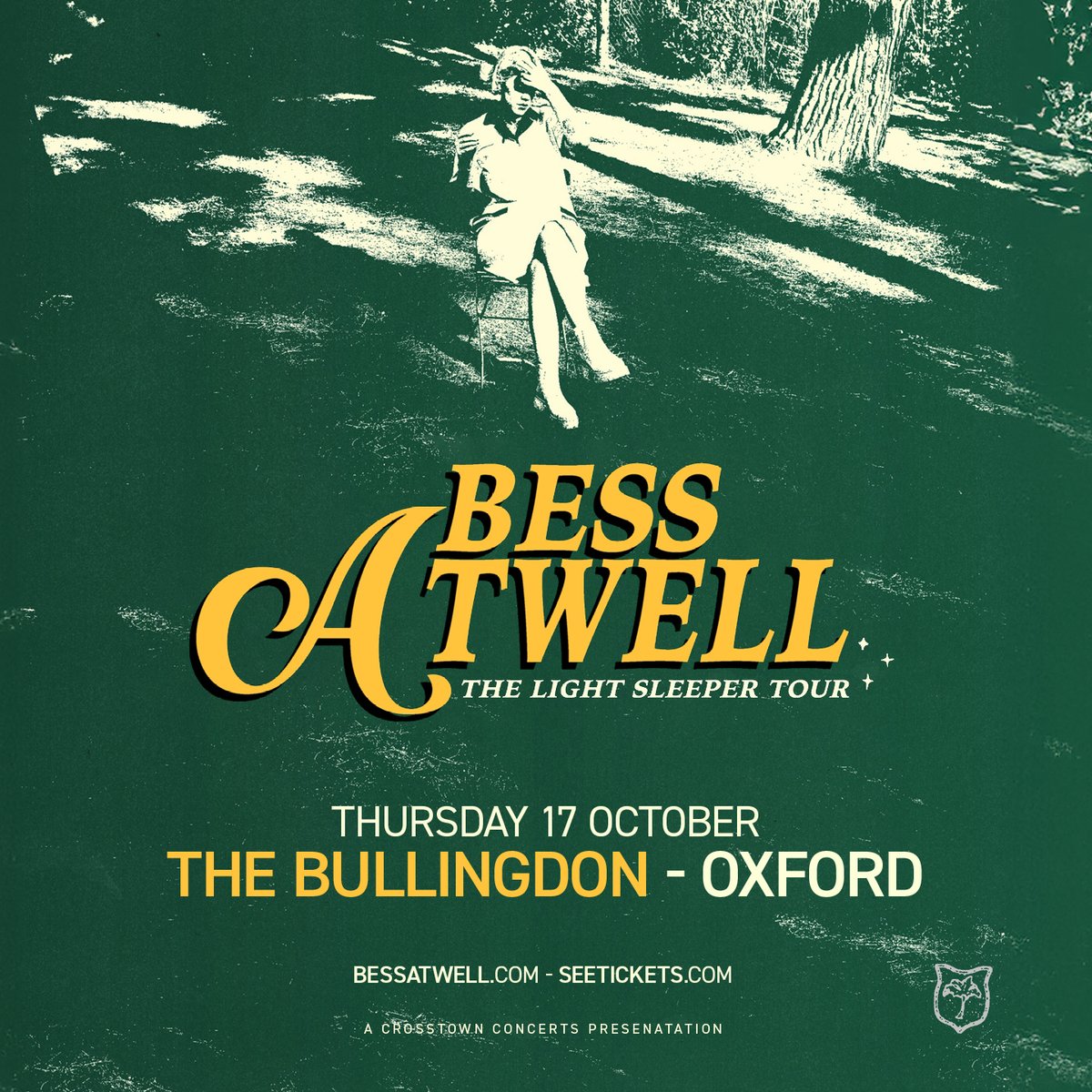 Alternative indie sensation @BessAtwell comes to Oxford this October as part of her 'The Light Sleeper' tour. Courtesy of our friends @Crosstown_Live Thursday 17th Oct | 7PM 14+ Tickets live tomorrow at 10AM tinyurl.com/BULLYTICKETSTW 🎫