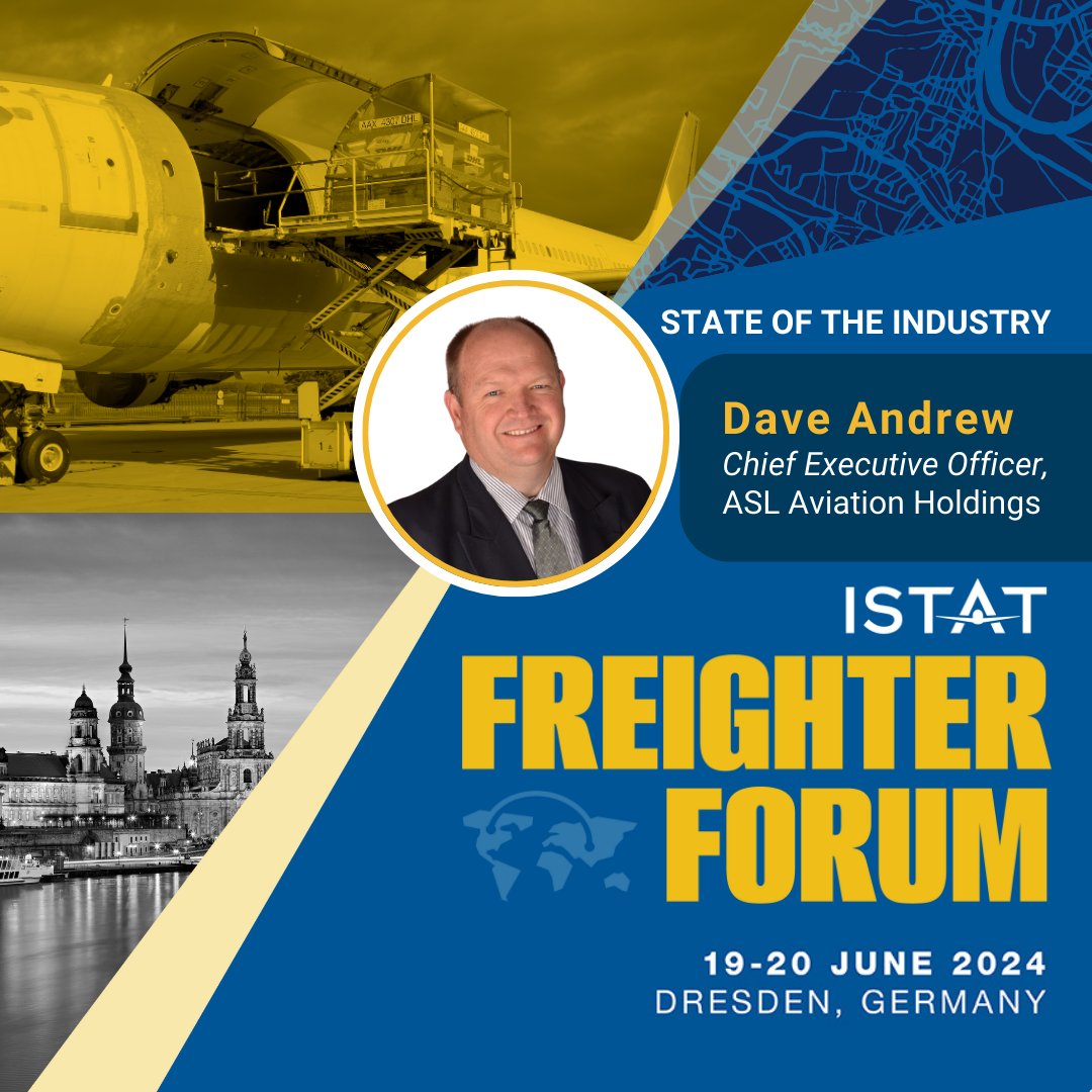 We're excited to welcome Dave Andrew, Chief Executive Officer of ASL Aviation Holdings to the #ISTATFreighterForum. Hear his State of the Industry talk on Thursday, 20 June. Explore the schedule and join us in Dresden, Germany, 19-20 June ✅ bit.ly/41DShKN #ISTATEvents