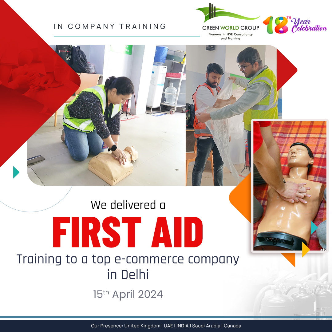 Green World Group delivered a comprehensive In-Company #FirstAid Training program for leading e-commerce firms in #Delhi !
For more info, visit: greenwgroup.com/corporate-cour…
Contact us:
India: +91 8121563728
UAE (WhatsApp): +971 55285144
KSA: +966 50 5744304
#workplacetraining