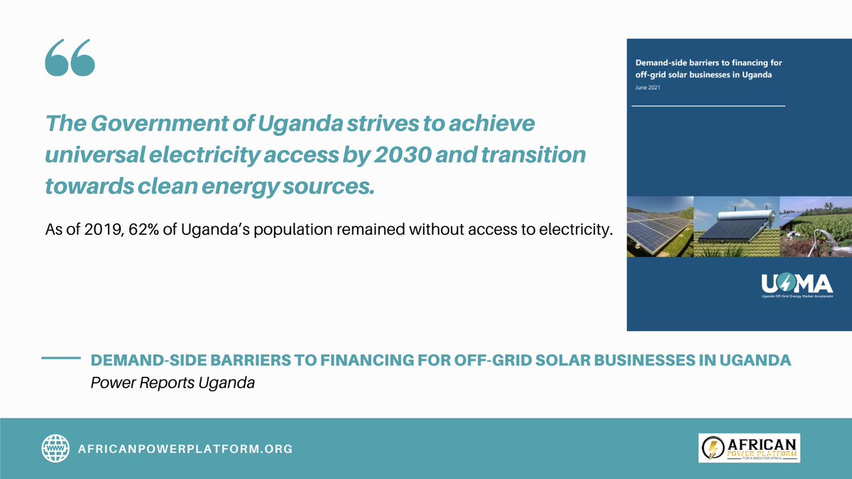 africanpowerplatform.org/resources/repo…

Power Reports Uganda

Demand-side barriers to financing for off-grid solar businesses in Uganda

#africanpowerplatform #africapowerplatform #PowerAfrica #energy #Africa #electricity #electrification #minigrids #microgrids #offgrid

africanpowerplatform.org/resources/repo…