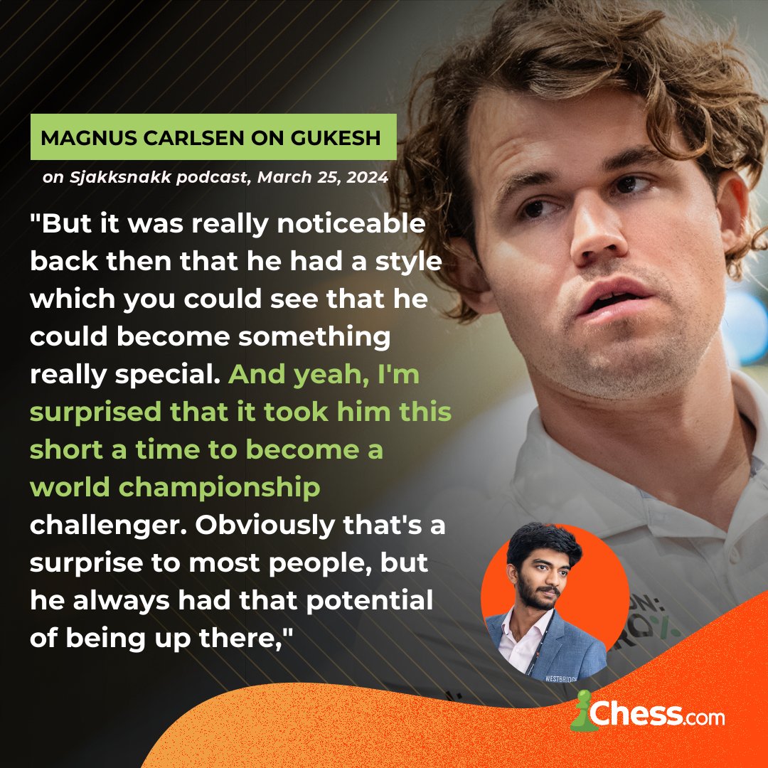 Magnus Carlsen on Gukesh's rise! 🔥🔥🔥 @DGukesh