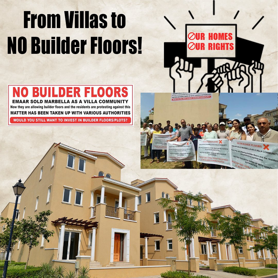 #EmaarMarbella Sector 66 villa residents demand accountability from developers. Complaints filed, but no action taken. #nobuilderfloors #CommunityRights  #emaarmarbellaprotest #CommunityStrong  #gurgaonpropertynews #Gurgaon 
@emaardubai @mohamed_alabbar