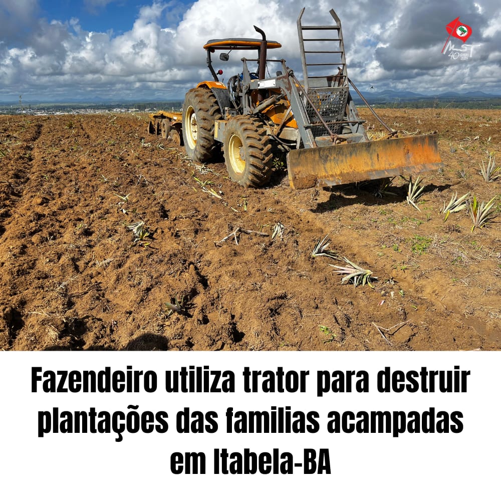 ✊🏿 URGENTE | Famílias acampadas em Itabela-BA têm plantações destruídas Fazendeiro na região do extremo-sul da Bahia continua atacando famílias de trabalhadores rurais que estão acampadas na antiga fazenda São Jorge. ❗A polícia está no local. #Alerta