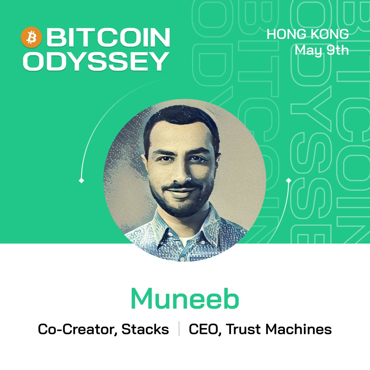 Hear firsthand from @muneeb at #BitcoinOdyssey! Muneeb, Co-Creator of @Stacks, a Bitcoin L2 enabling smart contracts & apps with #Bitcoin as secure base layer, and CEO of @TrustMachinesco, building applications on Bitcoin. 🧡Hosted by: @ALEXLabBTC, @BotanixLabs, @PolyhedraZK,…