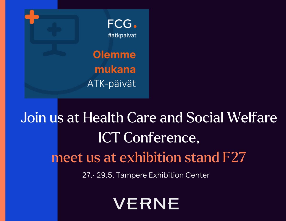 🔹Join us Health Care and Social Welfare ICT Conference on 27.-29.5.! Come visit us at booth F27 to talk about Finnish, secure and sustainable colocation services. 🔹Olemme mukana Sote ATK päivillä Tampereella. #atkpaivat