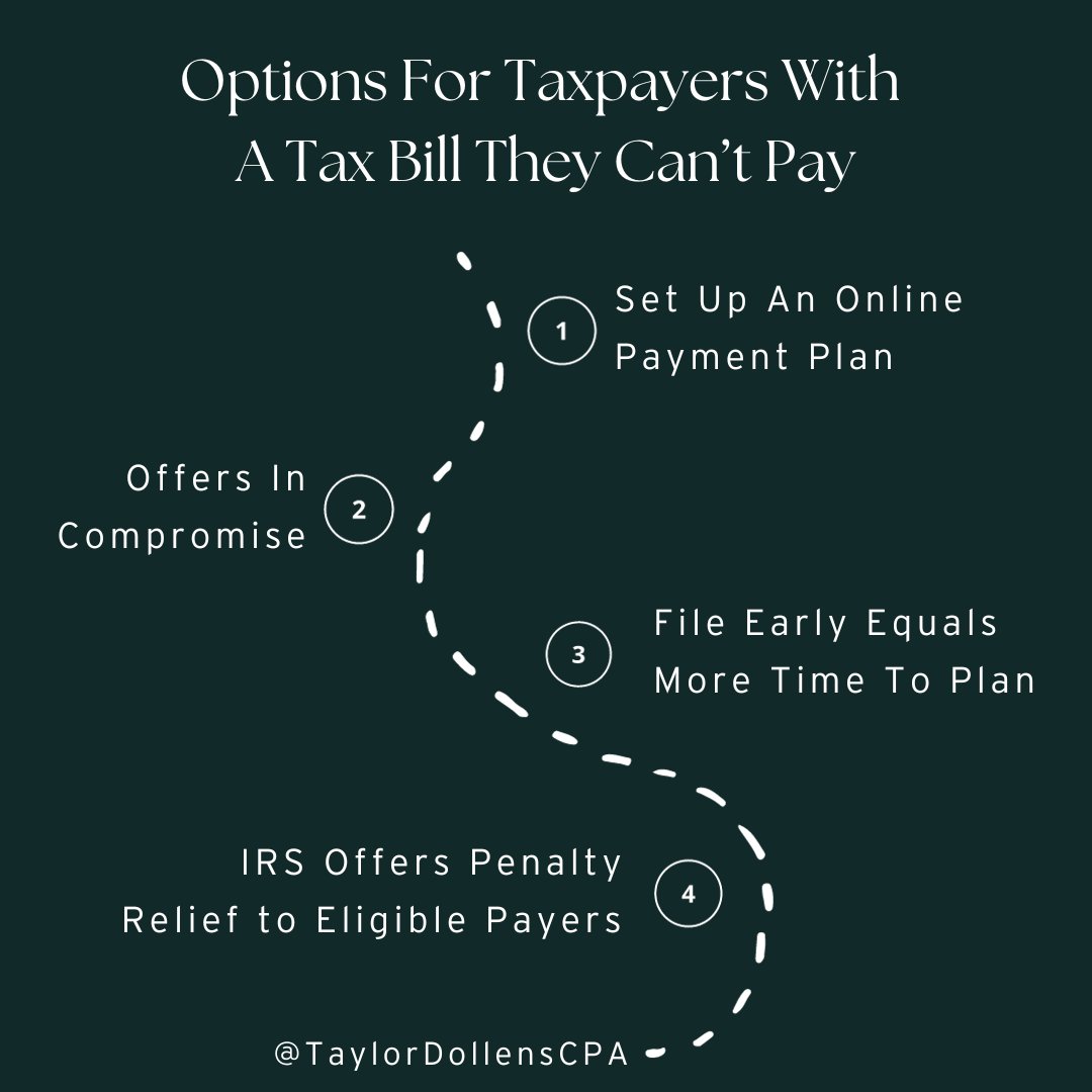 Facing a tax bill that's got you scratching your head? Don't panic! 🤯 There are options on the table to help you pay your tax bill!

If you are interested in learning more, go to our website today to schedule a call with one of our tax experts! 

#CPA #taxpreparation #taxes #IRS