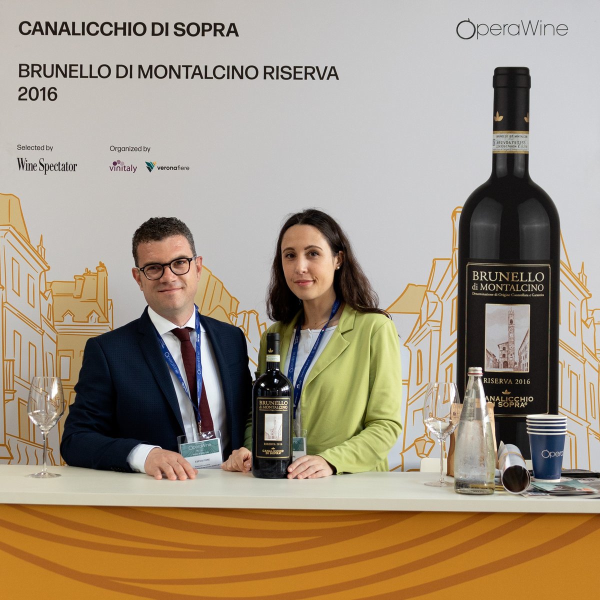 Here is the portrait of @canalicchiosopr, one of the great Italian producers selected by Wine Spectator for #OperaWine2024. During this year's Grand Tasting, they shared with guests their Brunello di Montalcino Riserva 2016. Congratulations! #WineSpectator #Vinitaly2024