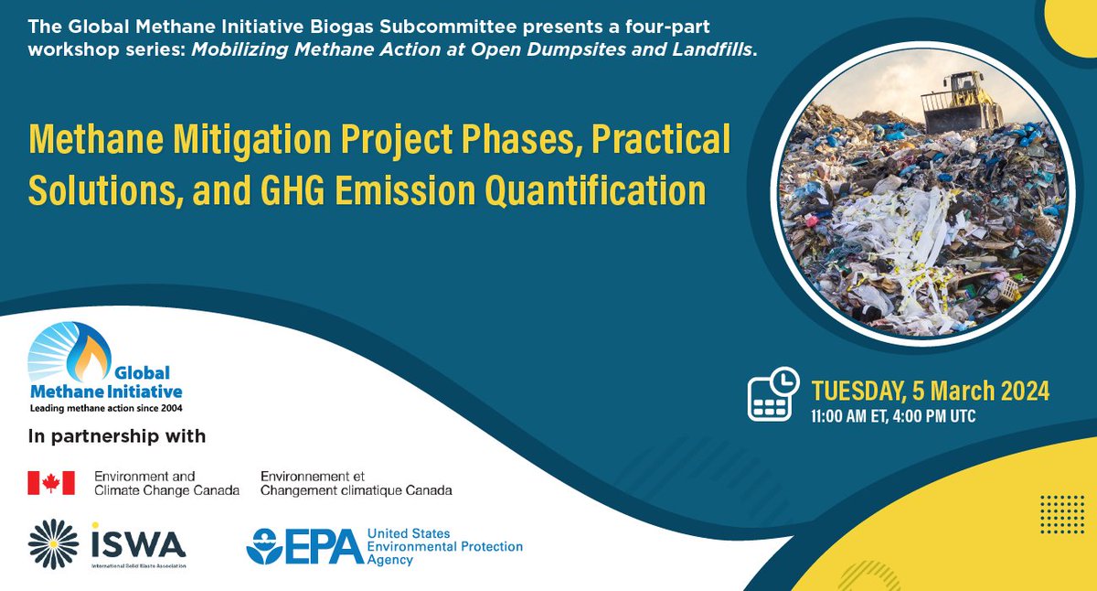 Materials from the 5 March 2024 GMI Biogas Subcommittee workshop, including the presentation and summary, are now available. Visit: globalmethane.org/events/details…

#cutmethane