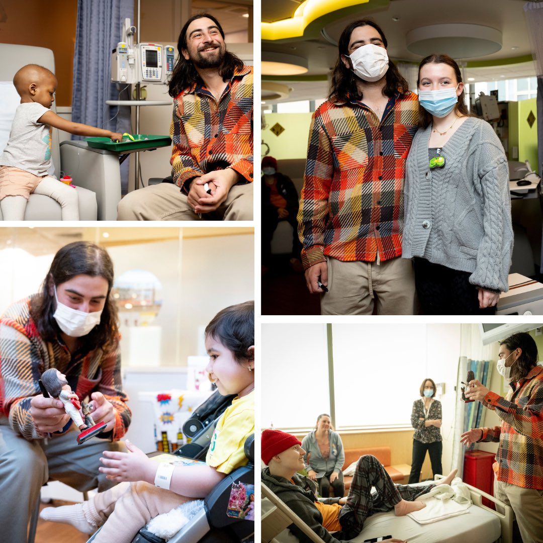 Yesterday, singer-songwriter @NoahKahan stopped by Dana-Farber’s Jimmy Fund Clinic to visit with some of our youngest patients. Moments like these mean so much to our patients and their families – THANK YOU! 💙