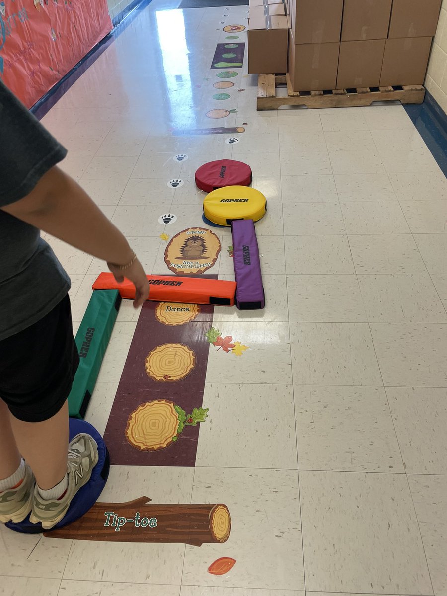 Every time I work with this student he inspires me! From his creativity to his saying of “I’m going to try again”! I love it! I allow him to set up his targets to practice throwing & his own course to practice balancing. He’s so motivated and improving so much! #APE #AdaptedPE