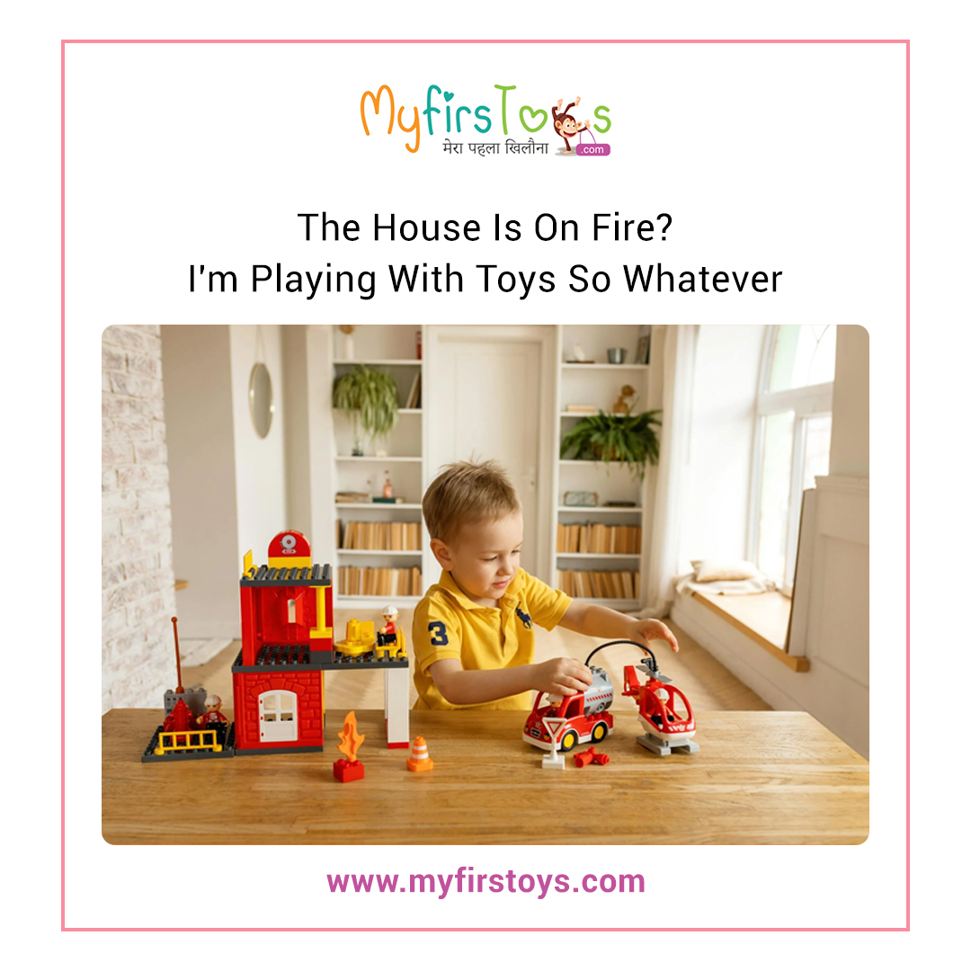 📷 House on fire? Still playing with toys. Ignoring reality won't make it disappear. Time to act! 📷📷
Follow us:- myfirstoys.com
 #playandlearn #toyshop #Equality #PlaytimeDeals #KidsJoy #ToySale #discounts #FunEveryday #LiveLaughPlay #ChillVibes #PerspectiveShift