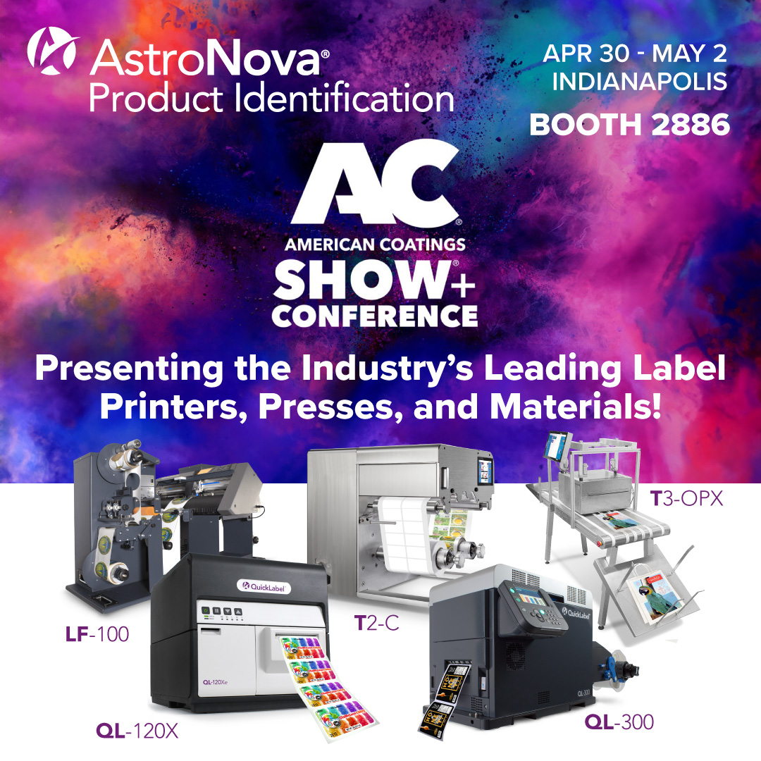 Get the line on leading label printers and materials at the American Coatings Association's #AmericanCoatingsShow24. Tabletop color label printers, high volume label presses, wide-format direct-to-package printers, largest selection of label materials — and more! Booth 2886.