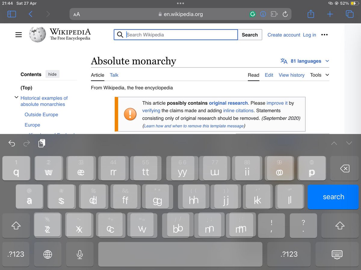 iPadOS can't even display a keyboard properly 🤮🤮