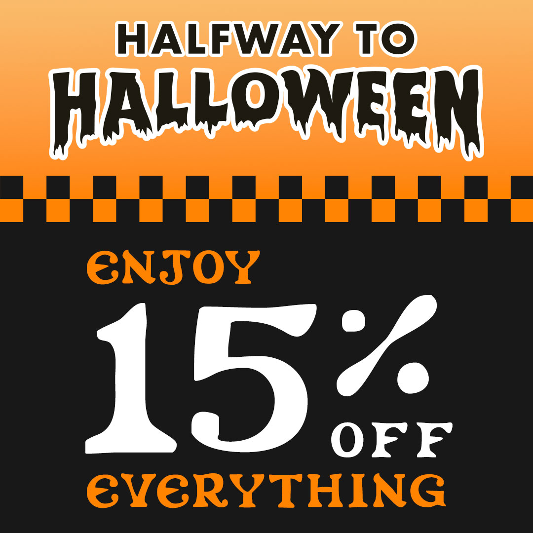 We're Halfway to Halloween!! 🎉🎃👻 Celebrate being 6 months away and prepare for the best time of year with 15% OFF sitewide today ONLY! Summon exclusive costumes, Halloween home décor, and so much more from our spirited collection! 🔽 bit.ly/3zyvOBM