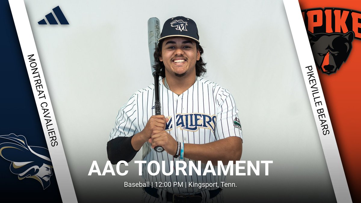 ⚾ AAC TOURNAMENT ⚾

@MontreatCavBase begins its AAC Tournament journey in the double elimination bracket! Don't miss out as the Cavaliers battle Pikeville 👇 #CavClan #AACBB

📺: bit.ly/2wfSfj9
🎟️: bit.ly/3SmXWSq