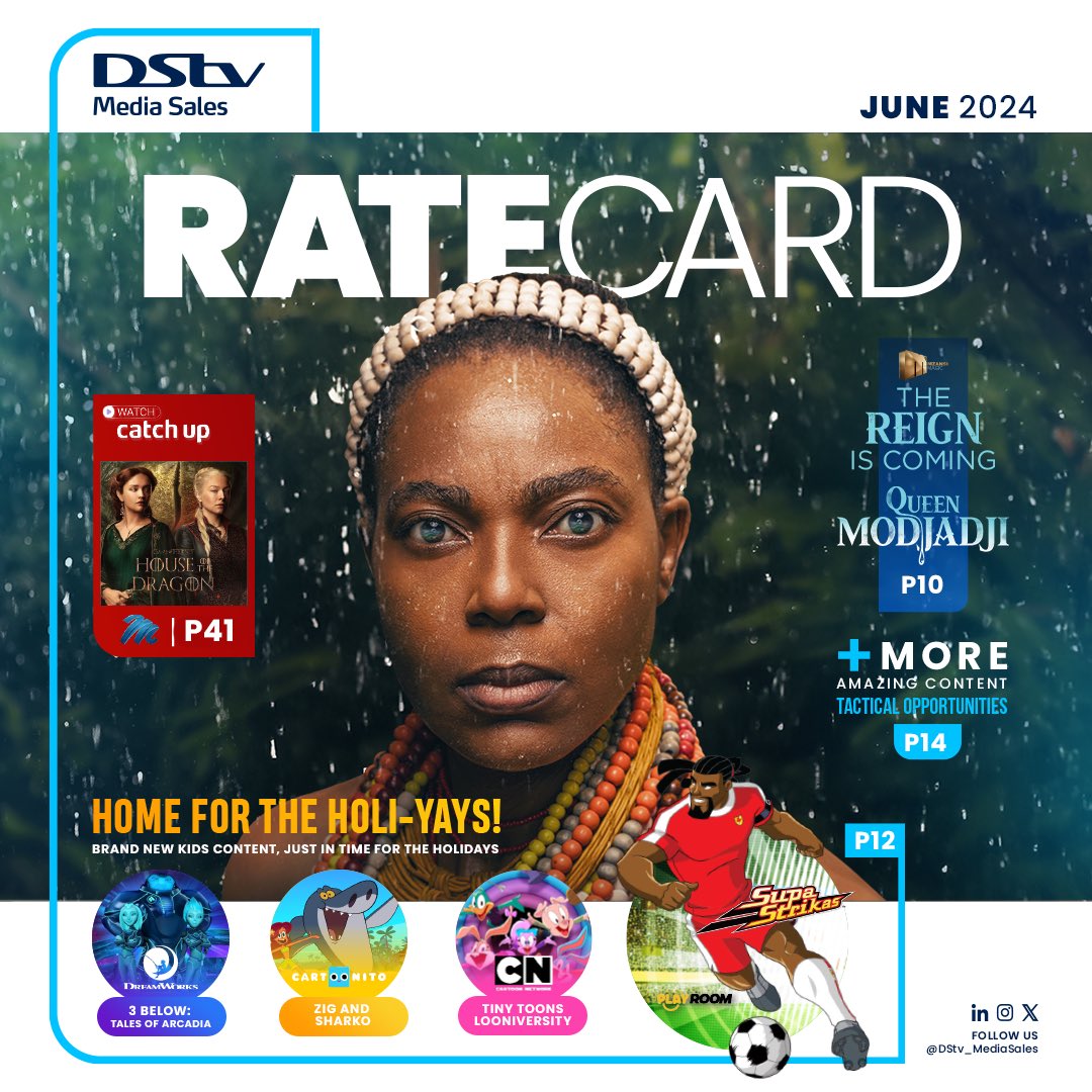 The June edition of the RATECARD has just dropped!🤩

To subscribe, follow the link in bio 🔗

Alternatively, email one of our account managers for INQUIRIES and TAILORED AD OPPORTUNITIES.

#DStvMediaSales #ElevateToGreat 🔝
