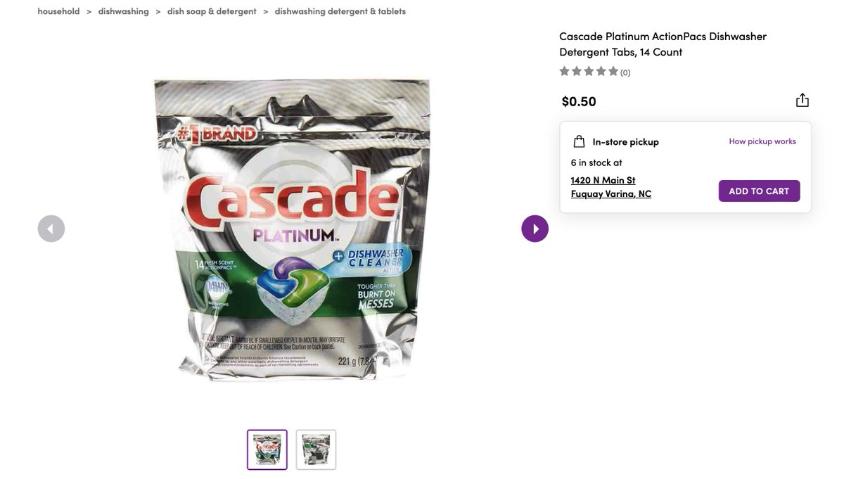 🫧 Cascade Platinum ActionPacs Dishwasher Detergent Tabs, 14 Count now 50 cents via PopShelf 📍Only Available In Select Locations! If Unavailable At One Location, Try Another Location Near You. 🔗 - bit.ly/4djDjkc #LRDeal | #AD