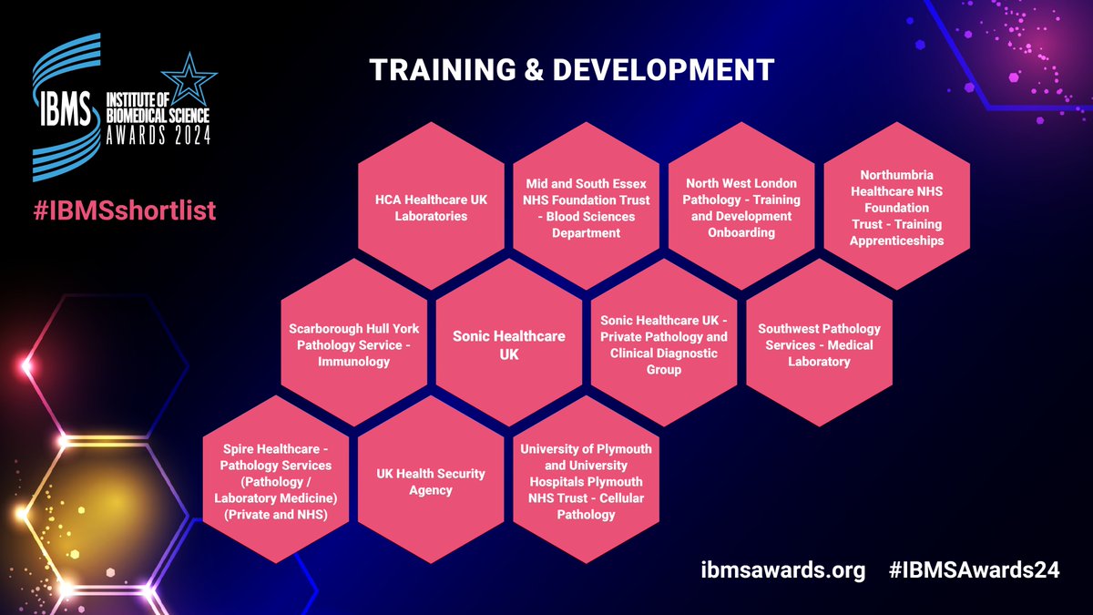 Also on the #IBMSshortlist for Training & Development: North West London Pathology - Training and Development Onboarding @nwlpathology Northumbria Healthcare NHS Foundation Trust - Training Apprenticeships @NorthumbriaNHS #IBMSAwards24 (2/5)