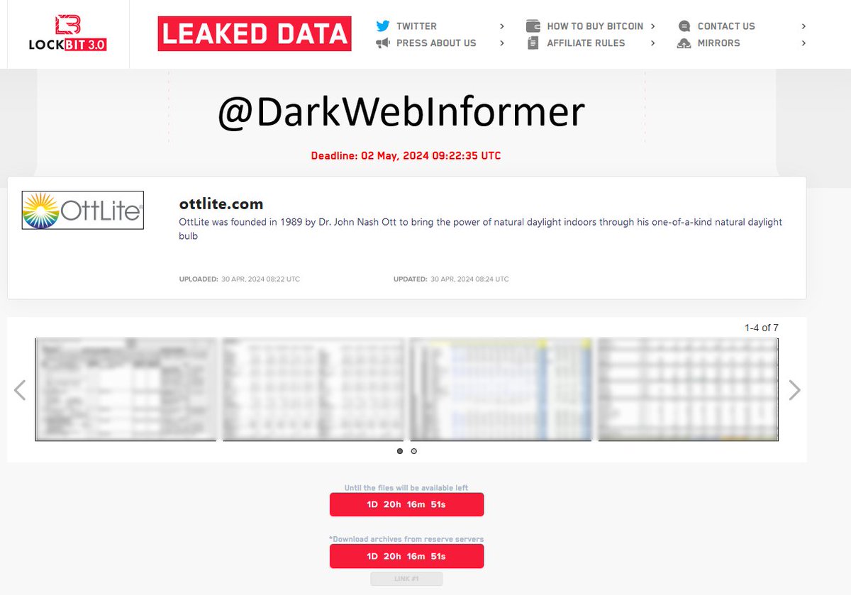 ⚠️#Ransomware⚠️Allegedly, #LockBit has named a new victim.

#DarkWebInformer #DarkWeb #Cybersecurity #Cyberattack #Cybercrime #Malware #Infosec #CTI

Country: #USA🇺🇸
Threat Actor: LockBit
Company: OttLite Technologies
Industry: Retail
Revenue: $6.7M
Data Amount: Unknown
Ransom…