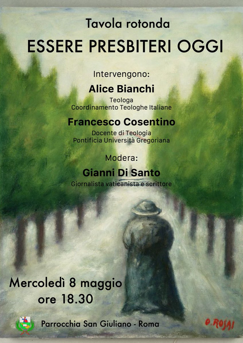 In occasione del 25º di ordinazione del nostro parroco <a href="/PRESBITERMAX/">Massimo De Propris</a> un'occasione per riflettere insieme sul ministero presbiterale con @alis_bianchi, <a href="/donfra1979/">Francesco</a> e @giannidisanto.
Vi aspettiamo.