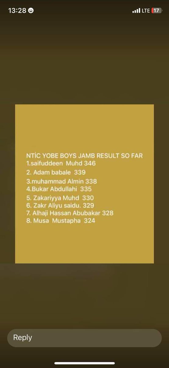 Here are the JAMB scores of Yobe State students in NTIC, facing termination by Governor Buni. These results showcase their potential and the impact of quality education. 

Let's urge Governor Buni to reconsider his decision 🥹 #YobeState