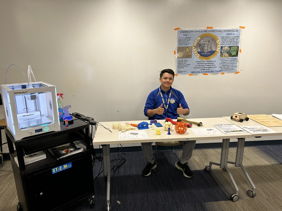 Shout out to Diego who is running our booth at the STEM fair today! @JTHS_204