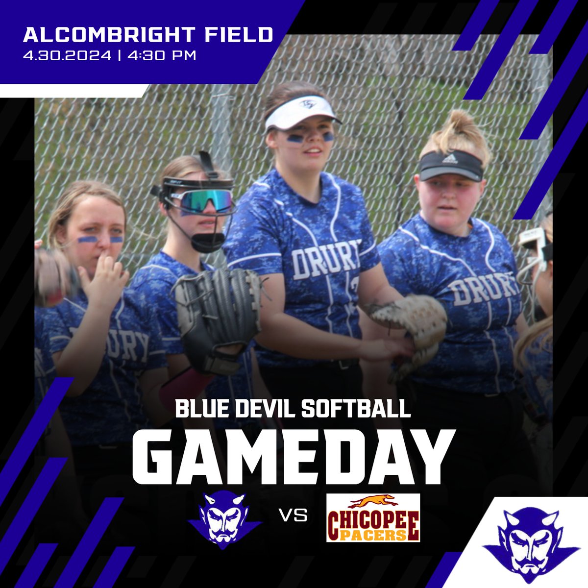 Softball seeks second straight win this afternoon when they host Chicopee at 4:30pm, both Varsity and JV in action!  Good Luck and let's go Blue Devils!

Image courtesy of @iBerkSports