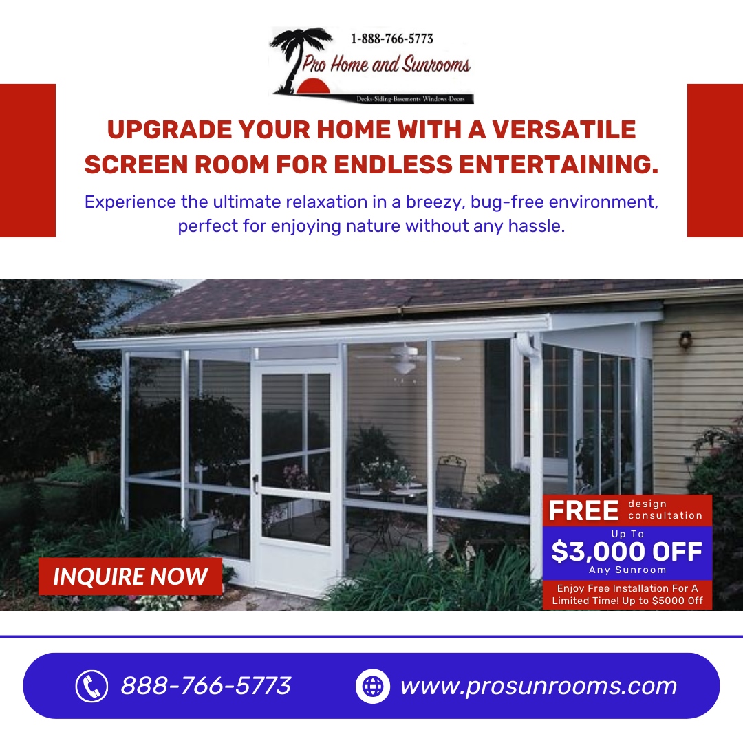 Ready to take your outdoor entertaining to the next level? Contact us today and let's design your perfect space!

🌐 prosunrooms.com
📞 888-766-5773

#ProHomeAndSunrooms #HomeImprovement #Sunroom #Pergola #OutdoorLiving #DIY #BackyardGoals #HomeRenovation