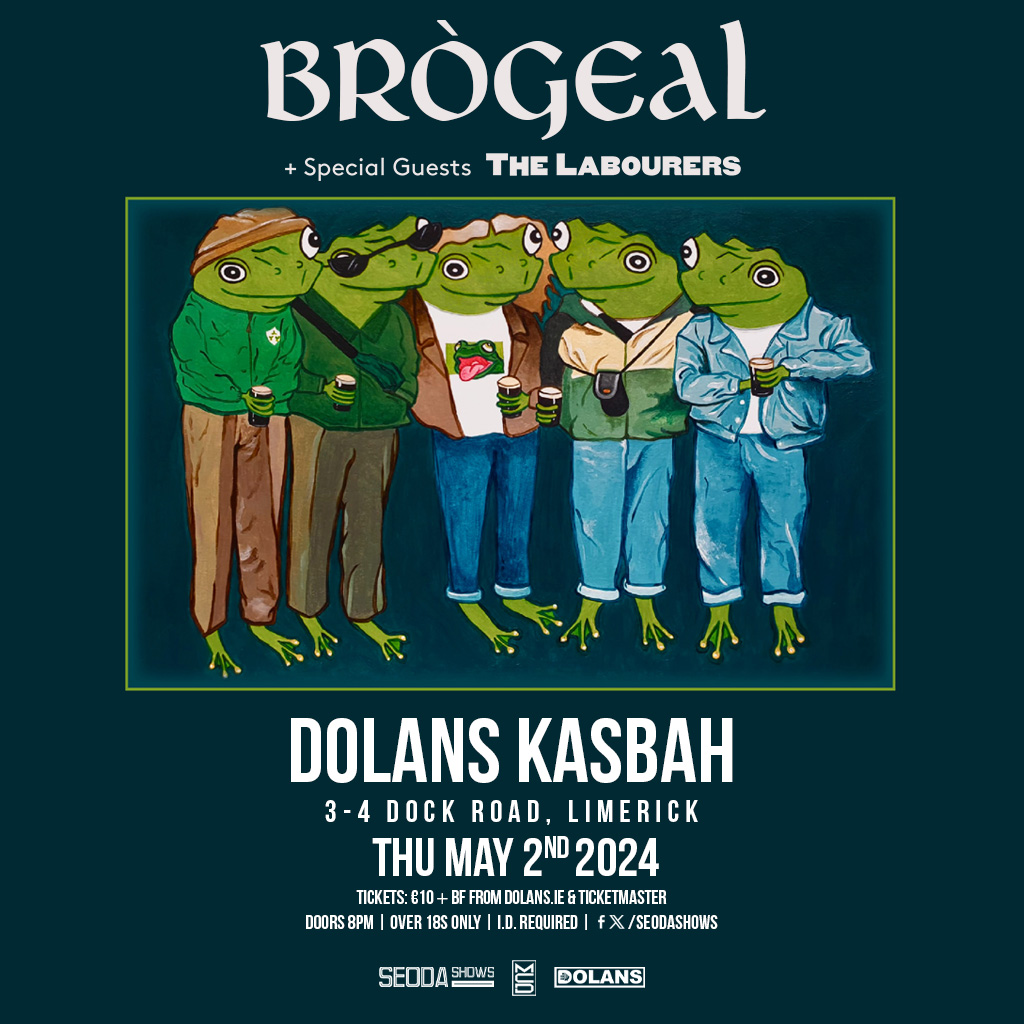 ***THIS THURSDAY AT DOLANS*** Brògeal + special guests The Labourers Dolans Kasbah Thur May 2nd Tickets here: dolans.yapsody.com/event/index/80…